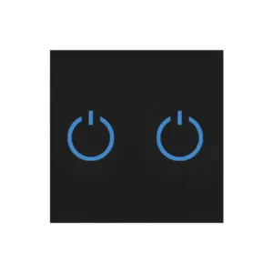 בית חכם - צג 2 מקום למפסק כפול -שחור